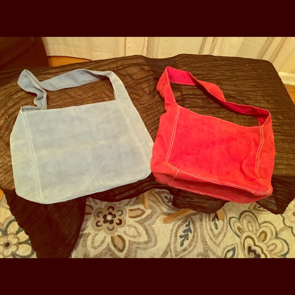 Suede handbags (Red) (Powder Blue)